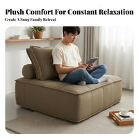 Italian Minimalist Design Tofu Block Sofa Lowsilhouette Living Room Furniture adaptable Configuration Home Seating Plush pads for Small Apartment Dwellers, Modern Homeowners, Families, Lounge Area, Office