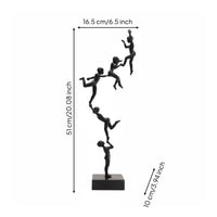 Light Luxury Look Metal Human Sculpture Conversation Starter Modern Figure Statue Stable Base Display Ornament Silver Electroplated Finish