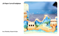 Unique Gift Idea Ancient Barrier Memo Block With Dustproof Display Case Tear-Away Paper Sculpture Cut for Artists, Professionals, Bookshelf