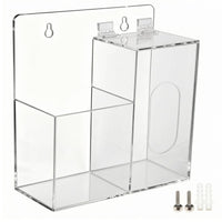 Transparent Two-Compartment Storage Dispenser Clear Face Mask Dispenser Mounting Hardware Bottle Holder Box Multi Purpose