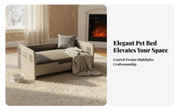 Princess Design Elevated Wooden Pet Bed Luxury & design Elevated Pet Sofa Sturdy Construction Dog Couch cleanable pad for Cat Owners, Indoors, Living Room, Bedroom