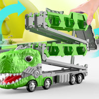 Alloy Cars Transformable Dinosaur Truck Toy Side Openings Dinosaur-Head Track Truck Portable 3-in-1