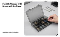 Transparent Lid Multicompartment Compsingle glancent Case clear-view Design Parts Organizer firm Latch Closure Compartment Box long-enduringing for DIY hobbyists, Technicians, Hobbyists, Workshop, Garage, Craft Room, Home Office
