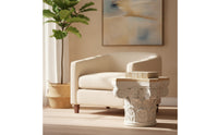 Column Side Table Vintage Style Pedestal Table Carved Roman Column Pedestal for Living Room