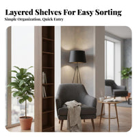 Entire-Wall Bookcase Open-Shelf Planned Book Storage Large Capacity Shelving Unit for Homeowners, Professionals, Home Library, Study Room, Office