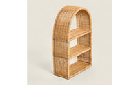 Wicker Wall Shelf Woven Three-Tier Wall Shelf Space-Saving Furniture for Living Room
