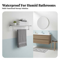 Drilldrillless Installation Multi-Tier Towel Rack with Hooks Rust-Proof Multi-Tier Bath Rack with Hooks Space Saving Bathroom Hardware Waterproof for Hotel Operators, Apartment Dwellers, Shower Room, Restroom, Small Areas, Spa