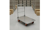 Foldable Heavy Duty Flatbed Trolley Quiet Wheels Folding Platform Truck Wear-Resistant Casters Steel Push Vehicle Dolly Easy Storage for Warehouse, Garage, Office