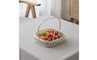 Metal Serving Basket Polished Basket with Handle Modern for Hosts, Home Entertaining