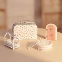 Compact Miniature Suitcase Dollhouse Collectible Miniature Trunk Toy for Playroom, Tabletop
