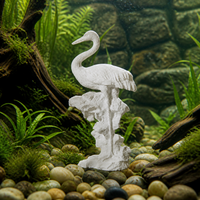 Resin Crane Figurine for Aquarium Landscape and Home Decor