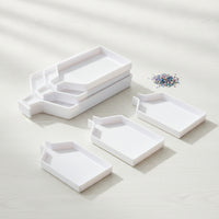 3 Pieces Nested Diamond Painting Drill Tray Stackable Bead Sorting Tray with Spout Ribbed for Crafters