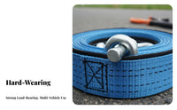 sturdyDuty Pull Rope 8-Ton Capacity Pulling Gear Reflective Recovery Strap for SUV Motorists, Vehicle Owners, Highwayside Emergencies