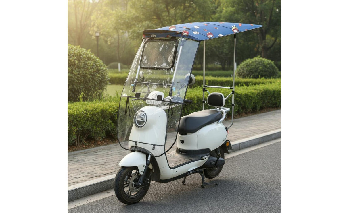 Rainproof Electric Scooter Rain Cover Windproof Foldable Scooter Rain Shelter Weatherproof Detachable Electric Bike Canopy Resistant for Rainy Weather, Outdoor