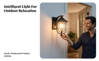 Waterproof Motion Sensor Wall Light Retro Design Motion Sensor Porch Light Weather Resistant Vintage Wall Lantern Energy-Saving for Homeowners, Property Owners, DIY Enthusiasts, Courtyard, Balcony, Front Door, Entryway