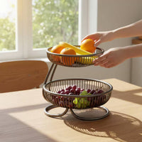 No Assembly Required Countertop Fruit Stand Space-Saving Tiered Fruit Basket High Capacity Multi-Layer Serving Stand Stable & Sturdy for Living Room, Dining Table, Party