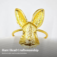 Elegant Hare Napkin Holder Elegant Design Gold Easter Napkin Buckle Sturdy Alloy Metal Hare Holder for Party Hosts, Restaurant Owners