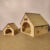 Miniature Dog House Paw-Print Dollhouse Doghouse Compact Wooden Pet House Prop for Photographers