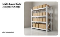 High Load Capacity Multi-Layer Steel Shelf Long-Lasting Heavy Duty Storage Rack Easy Assembly Adjustable Storage Rack Rust-Proof for Business Owners, DIY Enthusiasts, Balcony, Warehouse, Stockroom, Workshop