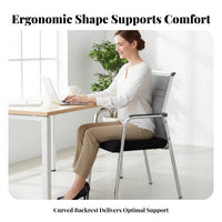 Ergonomic Sled Base Chair Comfortable Design Sled Base Armchair Sturdy Upholstery Office Furniture Space-Saving for Students, Employees, Patients, Reception Area, Study Room