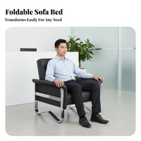 Multi-Functional Fold-out Couch Bed Modern Design Office Furniture Easy to Convert Convertible Seating Space-Saving for Business Owners, Homeowners, Apartment Dwellers, Reception Area, Guest Room