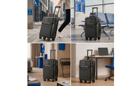 20 Inch Suitcase with Rotating Wheels Hard-Sided Suitcase with Front Pocket Secure Carry on Luggage for Passengers, Business Trips