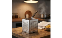 Vented Bottom Perforated Cooking Basket PVC-Coated Handle Straining Basket Hanging Hole Stainless Steel Colander Square Shape