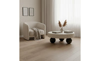 2 Pieces Minimalist Design Modern Coffee Table Set with Storage Designer Aesthetic Accent Furniture Creative Shape for Living Room