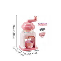 Cute Bunny Shaved Ice Machine Bear-Shaped Knob Hand Crank Ice Shaver Glossy Finish Food Prep Tool Pink