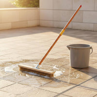 Long Handle Scrub Brush Copper-Plated Bristles Wire Floor Brush