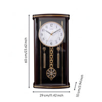 Pendulum Wall Clock Glossy Finish Home Decor Arabic Numerals