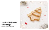 2 Pieces Sturdy Christmas Tree-Shaped Fruit Tray Tiered Fruit Tray Festive Design for Holiday Table