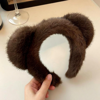 Teddy Headband for Women Soft Plush Elastic Stylish Hairband