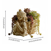 Praying Angel Planter European Design Angel Folded-Arm Flower Pot Antique Finish