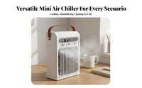 7 Color Night Light Desktop Air Cooler 3 Speed Settings Portable Air Cooler Fan Low Noise for Bedroom, Dorm Room, Camping