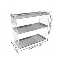 Stainless Steel Shelf Transparent Acrylic Shelf Space Saving Desktop Storage Rack for Kitchen