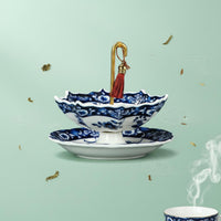 Umbrella Shaped Tea Strainer Chinese Chic Design Porcelain Loose Herb Filter