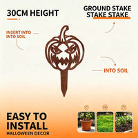 Halloween Rustic Horror Stack Abstract Lawn Stake Outdoor Garden Metal Spike