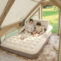 Inflatable Mattress with Built-in Pump for Automatic Inflation, Double Airbed with Square Cells, Portable Camping Mat and Guest Bed, Travel Bed