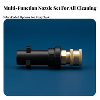 8 Pieces 1/4 Inch Quick Connect Adapter Leak Proof Pressure Washer Adapter Ball Lock Design Brass Pressure Washer Coupler Color-Coded Nozzles for Car Washing, Patio Cleaning