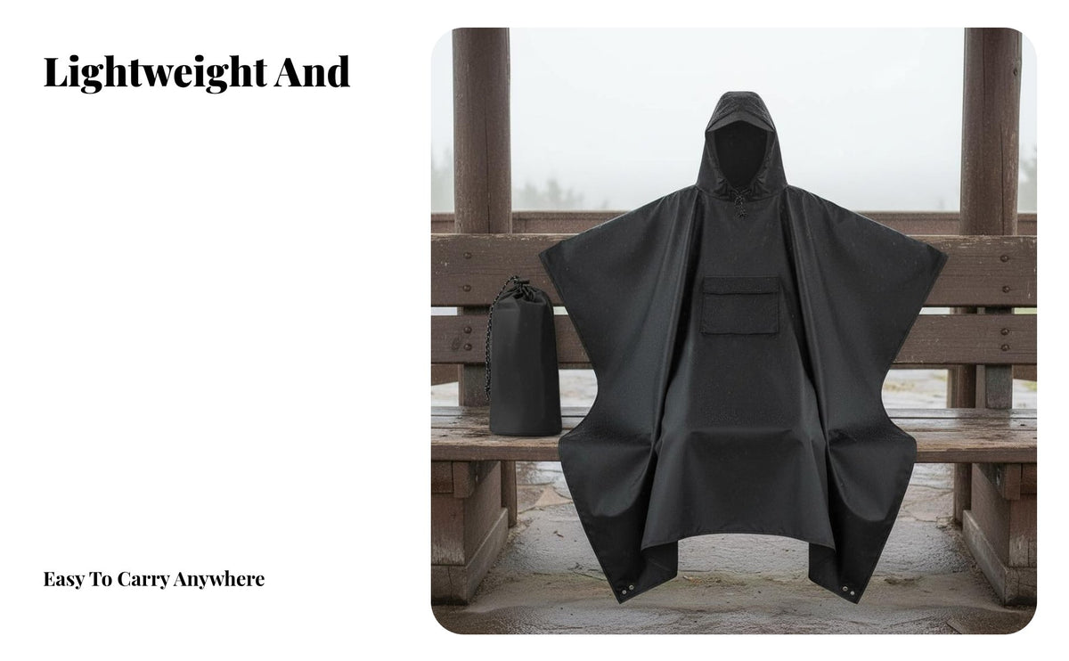 All-Purpose Rain Poncho & Tear-Resistant Waterproof Hooded Poncho Quick-Dries Quickly Lightweight Packable Rain Cape for Hikers, Hiking, Travel
