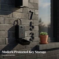 Waterproof Push-Button Key Lockbox Resettable Combination Wall-Mounted Push-Button Key Keeper Changeable Code Lock Box Weather Resistant for Property Managers, Realty Estate Agents, Outdoors, Outdoor, House Entrance, Garage