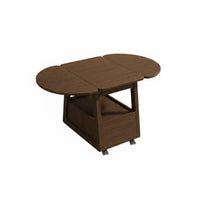 2-Tier Round Rolling Table Movable with casters Mobile Furniture for Small Spaces