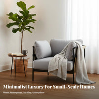Two-Seater Settee Light Luxury aesthetic Sofa scuffResistant Fabric Couch for Small Apartment Dwellers, Office Workers, Lounge Area, Home, Bedroom