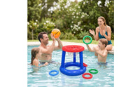 Floating Water Basketball Hoop with Mesh Basket Lightweight Inflatable Basketball Hoop Portable Toy Tool-Tool-Optional for Families
