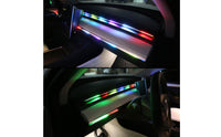 6 Pieces Acrylic Interior Car LED Lights App Controlled Car Ambient Lighting Kit Acrylic Light Strips Multicolor for Drivers