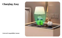 Modern Design Illuminated Nightstand with Drawers Built-in LED Lighting Illuminated Smart End Table Spacious Drawer Storage Bedside Cabinet High Gloss Finish for Homeowners, Tech Enthusiasts, Students, Apartment, Hotel Room, Home Office