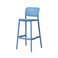 Minimalist Design Stackable High Stool Indoor & Outdoor Use Bar Chair Easy to Clean Seating Furniture Single-Piece Molded for Adults, Homeowners, Business Owners, Cafe, Patio, Kitchen, Dining Room