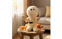 Mummy Figure with Winged Creature Cutout Ghoulish Glowing Mummy Figurine Monster Figurine Eerie Horror-Themed for Entryway