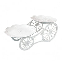 White Cycle Dessert Stand Metal-Style 2-Tier Dessert Stand Stable Tabletop Display Lightweight-Looking